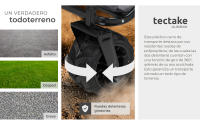 Tectake - Carrito plegable de mano HEIDRUN, 80 kg de capacidad, 114 x 51 x 48,5–120,5 cm, Carrito de transporte, Estable y robusto, Incluye bolsa de transporte, Ruedas extra anchas, Transporte fácil por diferentes tipos de suelo, Lona extraíble - details 5