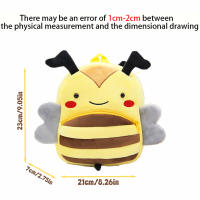 Mochila Grande De Peluche Con Diseño De Animal De Dibujos Animados: Abeja Gato Para Estudiantes Material De Tela De Lana Y Lining De Poliéster - details 3