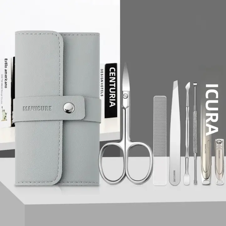 Juego De Cortauñas De Alta Calidad En Acero Inoxidable Con Bolsa Plegable Kit De Manicura Con Tijeras Regalo Para Hombres Y Mujeres - 1