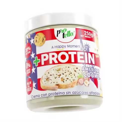Crema Proteica american cookie 250g - Protella | Sin azúcares añadidos | Nutritiva - 1