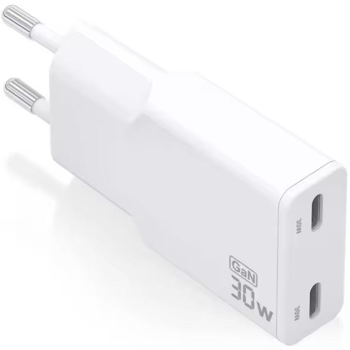 Cargador de pared gan aisens asch-30w2p048-w/ 2xusb tipo-c/ 30w/ blanco - 1