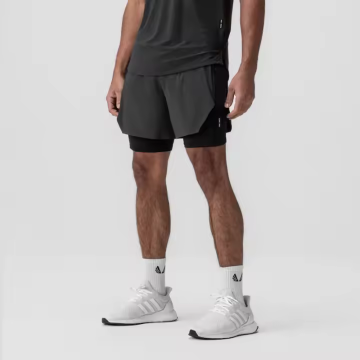 Nuevos Shorts Deportivos Para Hombre Verano Secado Rápido Falsos Dos Corridas Fitness Baloncesto Maratón Entrenamiento De Campo Terciopelo Casual Cintura Media - 1