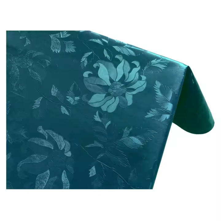 Mantel de hule damasco elegante - Verde Azulado 40101-9    mantel por metros; manteles; mantel barato; mantel jardín - 1