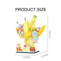 HUIQIBAO MOC Bloques De Construcción De Acuario Con Luz Juguete Creativo Para Niños Forma De Jirafa Mariposa Y Oso ABS Compatible Con Lego - details 22