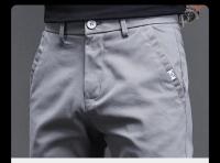 Pantalones Casuales Para Hombre Primavera Verano Algodón 97.8% Elásticos Moda Coreana Ajustados Gris Negro Caqui Pantalones De Cintura Media - details 6