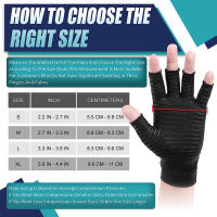 Guantes De Compresión De Cobre KoKossi Para Artritis Sin Dedos Para Tunnel Carpal RSI Tendinitis De Tendón Uso En Computadora Alivio Del Dolor De Mano - details 0