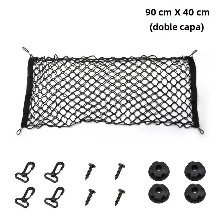 Malla Elástica De Red De Almacenamiento Para Motocicleta Universal 90x40cm/110x50cm Soporte De Bolsa De Equipaje Para Coche Accesorios De Automóvil - 1