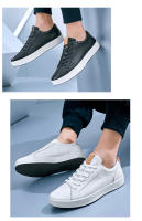 Zapatos De Cuero Genuino Para Hombre Moda Casual Suela Suave Para Caminar Formal Negocios Oficina Tenis Clásicos Casuales Transpirables Con Cordones - details 12