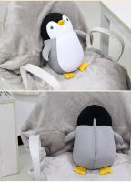 Cojín De Viaje En Forma De U Deformable Con Diseño De Pingüino Peluche Almohada Para Cuello Juguete Suave De Poliéster Para Descanso En Avión Coche Oficina - details 2