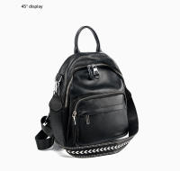 Mochila De Cuero Genuino Zency Para Mujer Capacidad Grande Cierre De Cremallera Estilo Casual Para Viajes Y Uso Diario - details 10