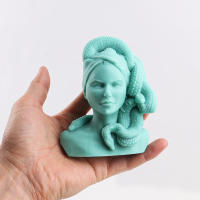 Molde De Silicona Para Vela Medusa Serpiente Mujer 3D Regalo Decorativo Abstracto Para Hacer Cera Aromaterapia Gypsum Y Resina - details 2