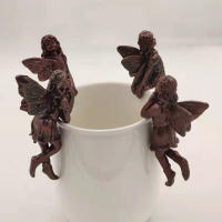 Decoración De Resina Para Jardín Fae Girl Colgante De Taza Combinación De Flor Borde De Canasta Ornamento Para Maceta - details 6
