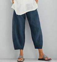 Pantalones Vintage Para Mujer Estampado Casual Cintura Alta Elástica Pierna Recta Suelta Pantalones De Verano Lady Cargo - details 3