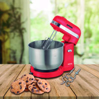 Batidora amasadora Jocca con bowl de acero inoxidable con capacidad de 3.5L y autorrotación, 5 velocidades, 2 varillas diferentes con empuje ajustable izquierda o derecha y 350W de potencia - details 1