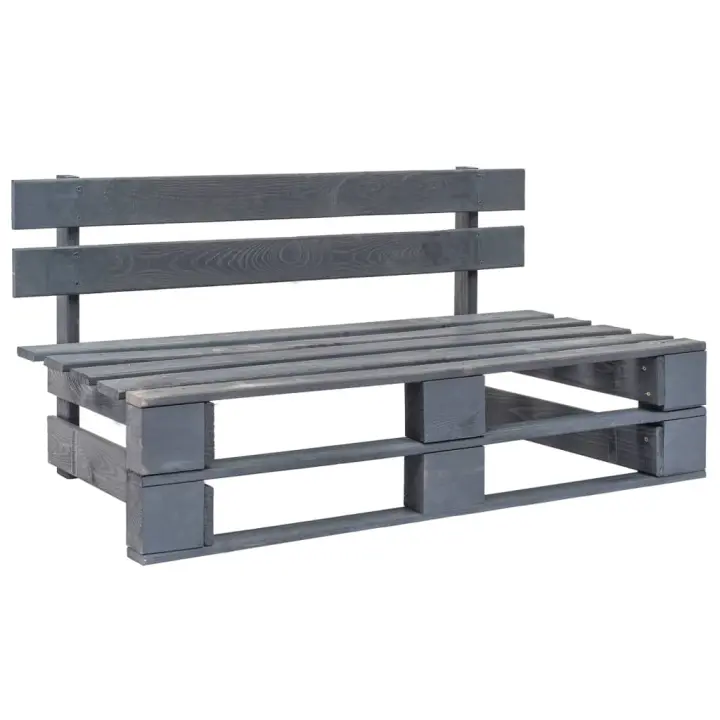 Banco de Palés para Jardín Madera Gris - 1