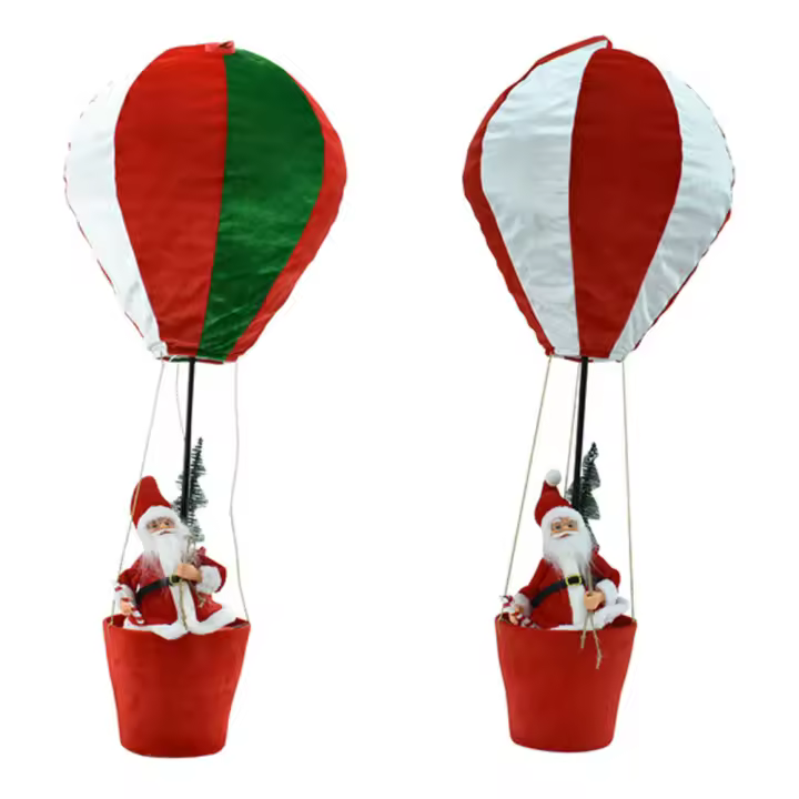 Papá Noel en Globo Aerostático de 97 cm - Decoración Navideña Original para tu Hogar - 1