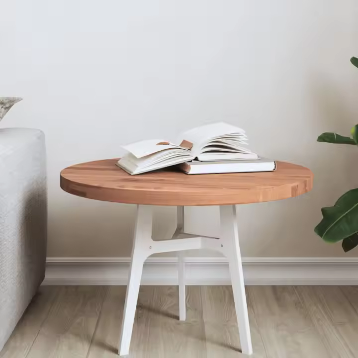 vidaXL Tablero redondo de madera maciza de haya Ø50x2,5 cm - 1