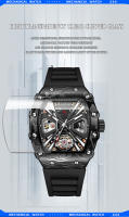Reloj Mecánico Automático MUSANFIGO Para Hombres Con Luz Nocturna Y Resistencia Al Agua Silicona Skeleton Fashion Trend - details 5