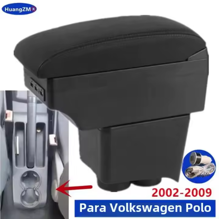 Soporte Central Para Coche Volkswagen Polo 9N 3 Armrest Caja De Almacenamiento 2002-2009 Accesorios Interiores Específicos Para Retrofits Material De Cuero / Plástico ABS - 1