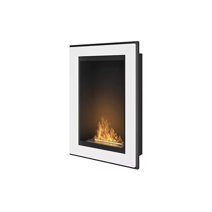 Chimenea de Bioetanol empotrada Frame 550 SimpleFire Blanca con Cristal - 1