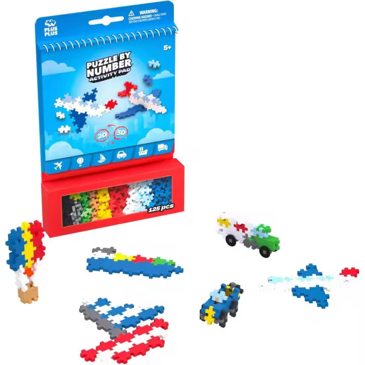 PLUS PLUS – Bloque de Actividad Infantil Transporte, Aviones, Barcos | 125 Piezas | Juego de construcción Infantil a Partir de 5 años | Juguete Educativo - 1