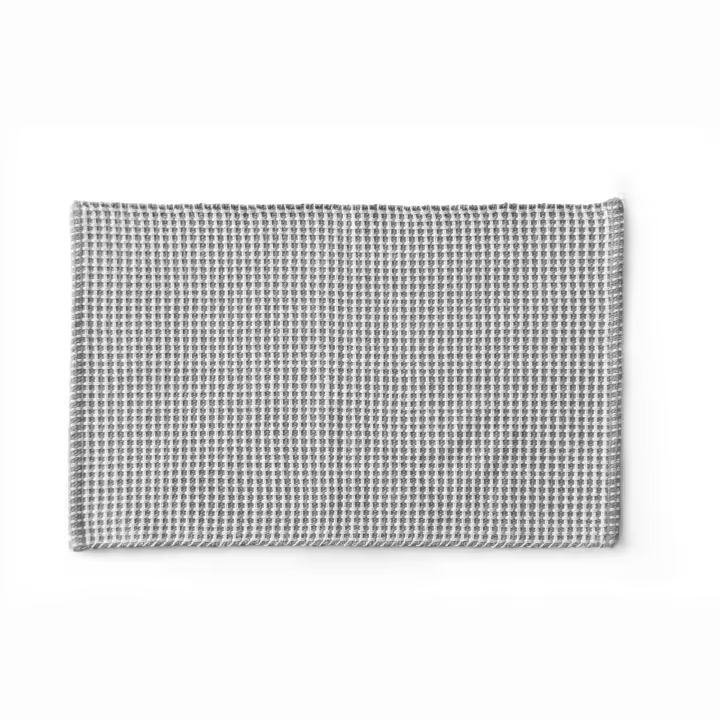 Parentesi Quadra  -  ALFOMBRA ALGODÓN CUADROS GRIS/BLANCO 60X90CM - 1