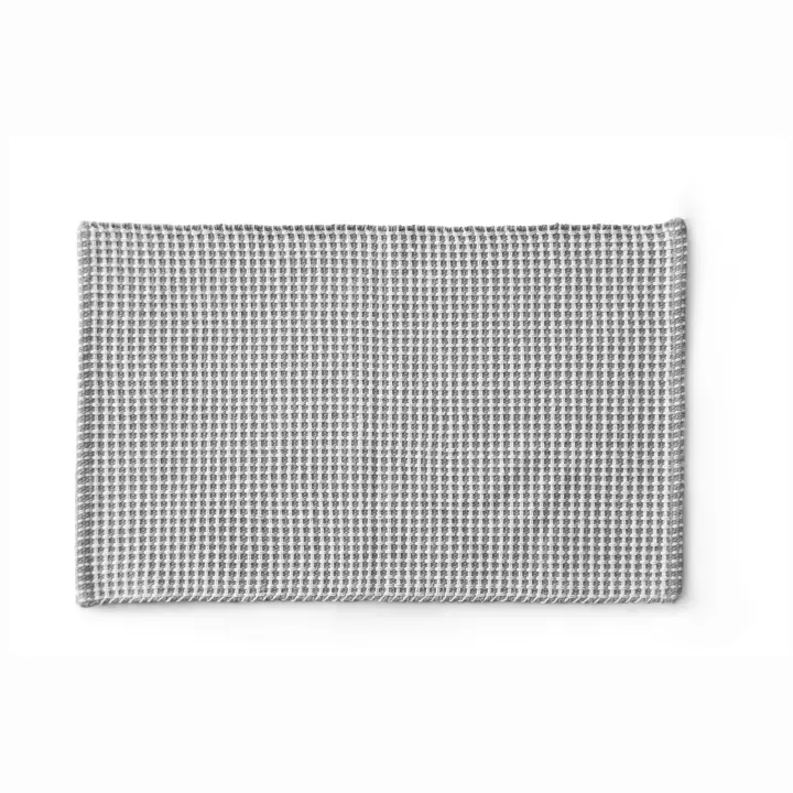 Parentesi Quadra  -  ALFOMBRA ALGODÓN CUADROS GRIS/BLANCO 60X90CM - 1