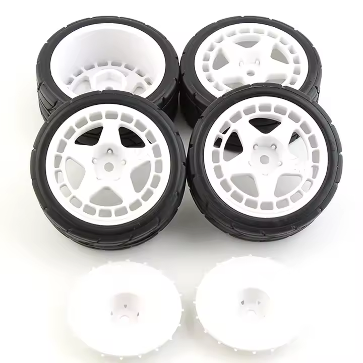 Rim De Rueda De Carreras RC 1/10 Para TAMIYA TT02 XV01 HSP HPI KYOSHO WLtoys Con Neumático De Goma 26mm Material Plástico - 1