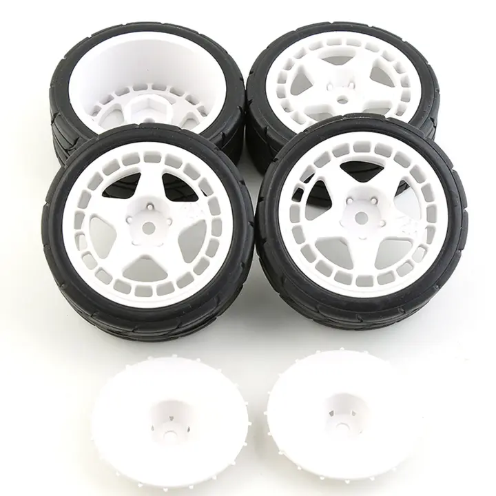 Rim De Rueda De Carreras RC 1/10 Para TAMIYA TT02 XV01 HSP HPI KYOSHO WLtoys Con Neumático De Goma 26mm Material Plástico - 1