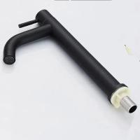 Grifo De Cocina Y Baño De Acero Inoxidable Negro Y Oro Con Apertura Rápida Para Aumentar La Altura Monohole Montaje En Mesa - details 5