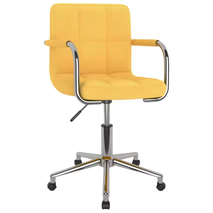 Silla de Oficina giratoria de Tela Amarilla Mostaza - 1