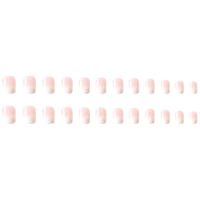 24pcs/set Uñas Postizas Cortas En Gradient Nude Rosa Jalea Brillante Estilo Cuadrado Ballet Frances Reutilizables Press on Falsas Uñas - details 53