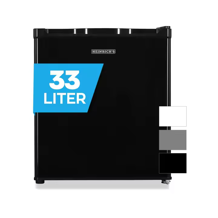 Minicongelador de 33 litros de Heinrich, pequeño, compacto, silencioso: 40 dB, bisagra de puerta intercambiable, minicongelador a -18°C, congelador, perfecto para oficina, camping, jardín, exterior - 1