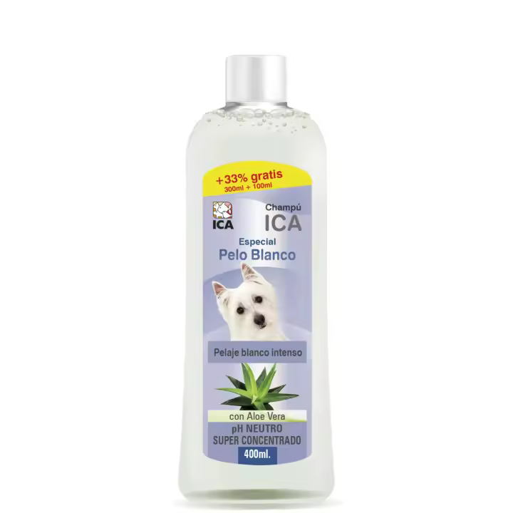 Champú especial pelo blanco con Aloe Vera para perros - ICA 400ml  Perros - 1