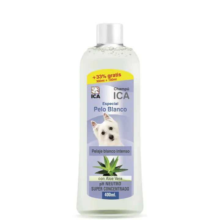 Champú especial pelo blanco con Aloe Vera para perros - ICA 400ml  Perros - 1