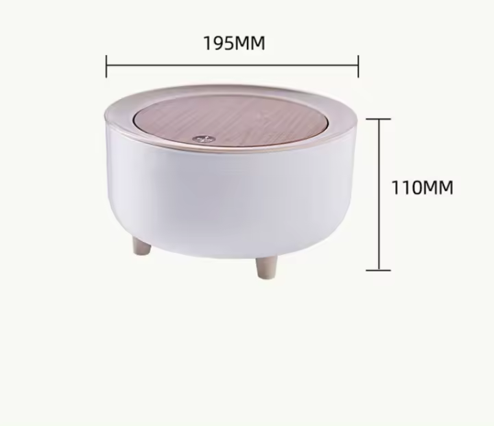 Bandeja De Basura Con Tapa Y Pie Alto Para Cocina Y Toilette Estilo Madera Gran Capacidad Contenedor De Residuos - 1