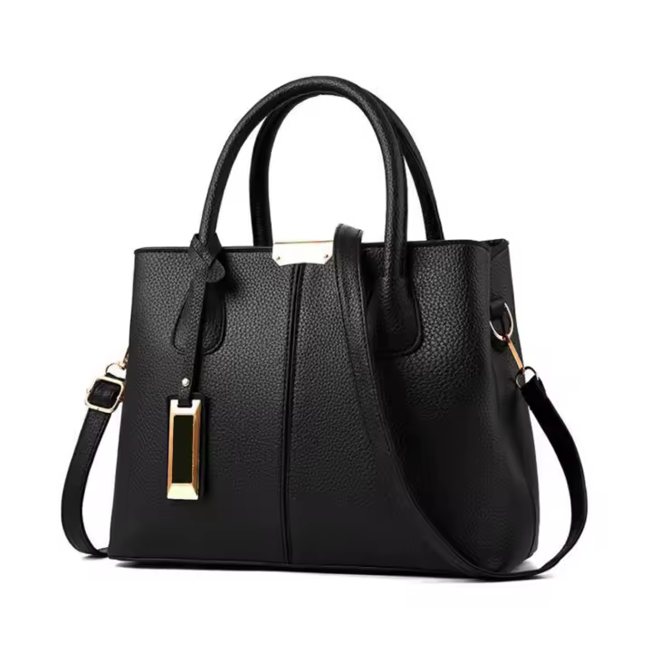Bolsos de Mano para Mujer, Bolso de hombro de Piel de gran capacidad, versátil y a la moda, para Fiesta, Noticias, Trabajo, Negro, tamaño libre - 1