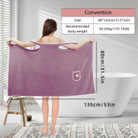 Toalla De Baño Para Mujer Y Niñas 135x80cm Secado Rápido Toalla De Playa Y Spa after Shave Para Ropa Lavable Toalla De Baño Y Gimnasio - details 1