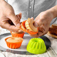Molde De Pastel De Silicona De Grado Alimenticio 12pcs/set Copas De Muffin Redondas Multicolor Para Hornear Tamaño Random - details 6