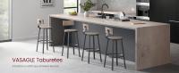 VASAGLE Taburetes de Bar, taburetes de Cocina, Juego de 2 taburetes Altos con Respaldo, Marco de Acero, Asiento de 73 cm de Alto, fácil Montaje, Industrial, Gris y Negro - details 0