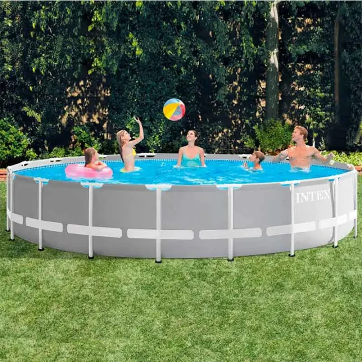 Piscina desmontable redonda Prism Frame Intex con depuradora 24311L con accesorios gris Ø549x122 cm - 1