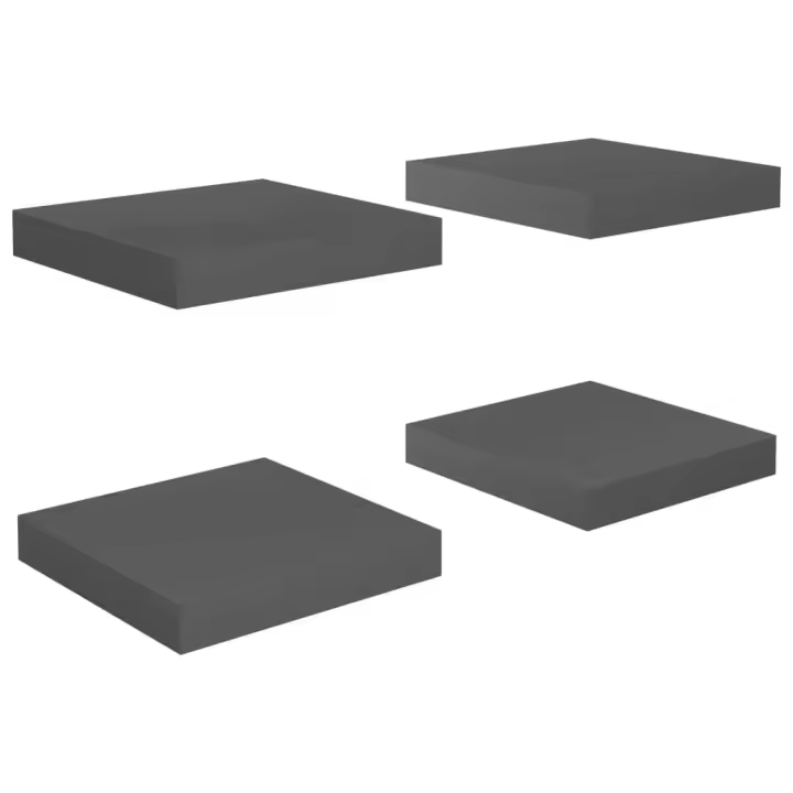 vidaXL Estante flotante de pared 4 uds MDF 23x23,5x3,8cm Blanco brillante, negro brillante, gris brillante Mueble Almacenaje Estantería para Oficina, Estudio, Dormitorio Estantería/Librería/ mueble de Almacenamiento - 1