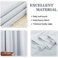 Cortina Blanca Opaca Cortinas Aislantes Termicas Cortinas Salon 3 Metros Ancho Cortinas Dormitorio Cortinas Ventanas Grandes para Riel, 1 Pieza, 300x260 CM, Blanco Gris - details 2