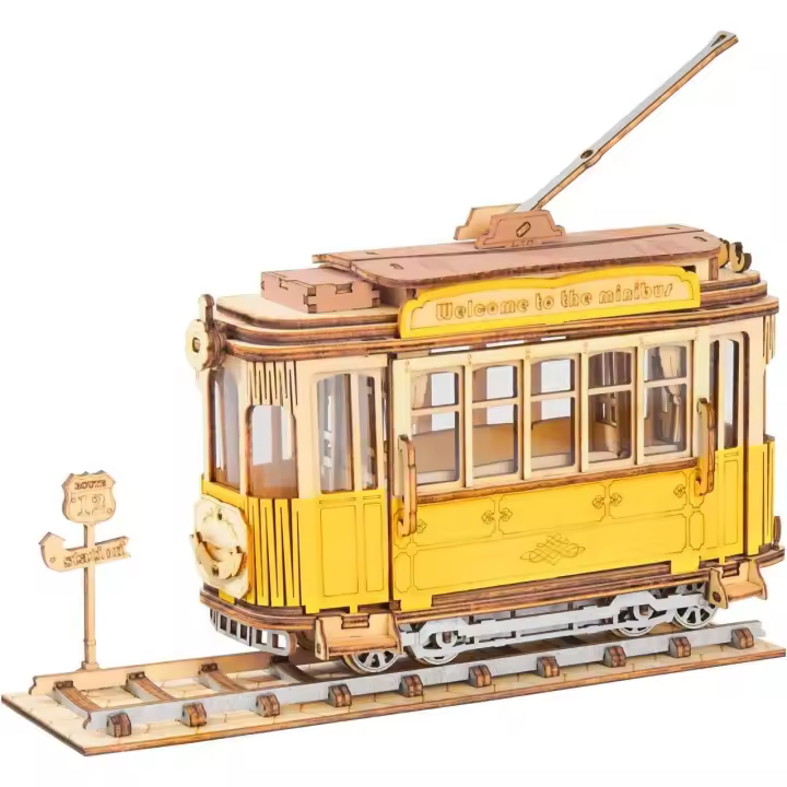 3D Madera Maquetas Tramcar para Construir Kits De Rompecabezas Modelos para Adultos Kits De Manualidades De Construcción De Edificios - 1