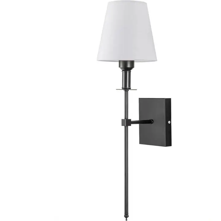 Juego de luces de pared, 1 pieza, lámpara de pared con cableado, para dormitorio, casa de campo, luz de lectura de cabecera (negro) - 1