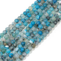 Talares De Piedra Natural Agate Azul Dragón Veinado Negro Bolas Redondas Para Fabricación De Joyas Pulsera Collar Accesorios 6/8/10mm - details 3