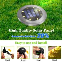 Luces De Jardín LED Impermeables Para Paisaje Exterior Luz Solar In-Ground Para Patio Camino Césped 4 Piezas Material De Acero Inoxidable - details 3