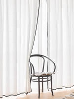 1pc Cortina De Ventana De Lino Francés Con Borde Negro Y Red De Malla De Lujo Pequeña Cortina Perfumada Para Decoración De Hogar - details 7