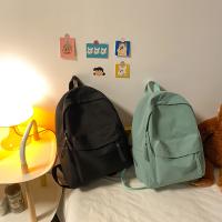 Mochila De Nylon Impermeable Para Mujer 2022 Color Sólido Bolsa Escolar Para Adolescentes Viaje Mochila De Hombro Con Capa De Computadora Suave - details 15