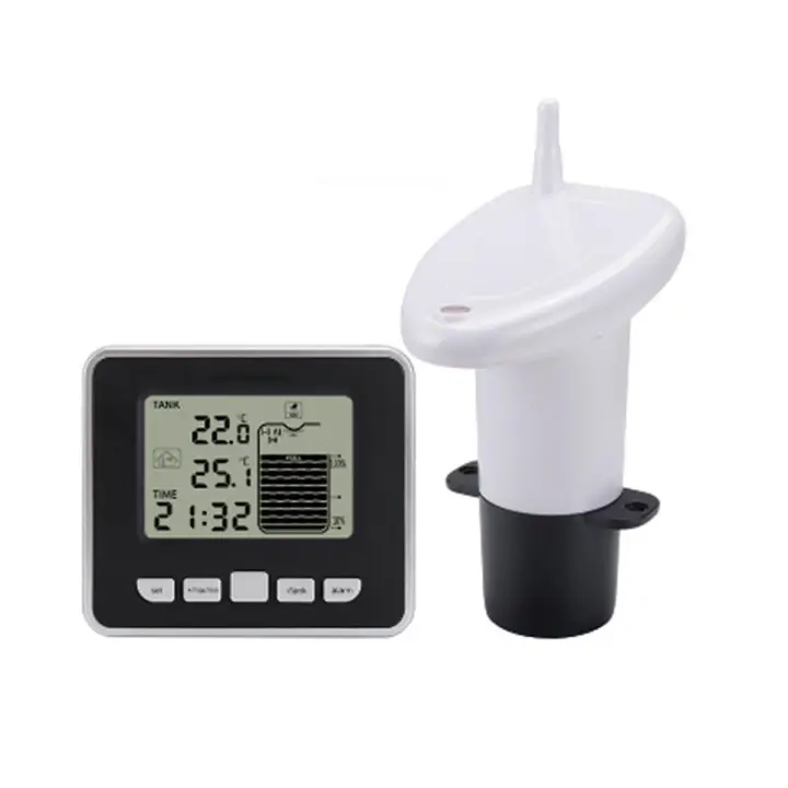 Inalámbrico ultrasónico Tanque de Agua medidor de nivel de líquido con sensor de temperatura Pantalla de Tiempo DE NIVEL DE Agua - 1